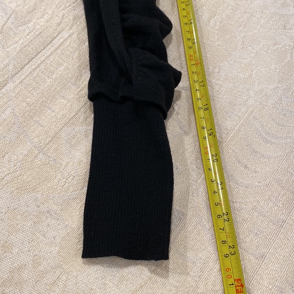 NWT.  Scoop Black 100% Merino Wool V Neck Sweater Dress Puff Sleeves - Picture 11 of 16